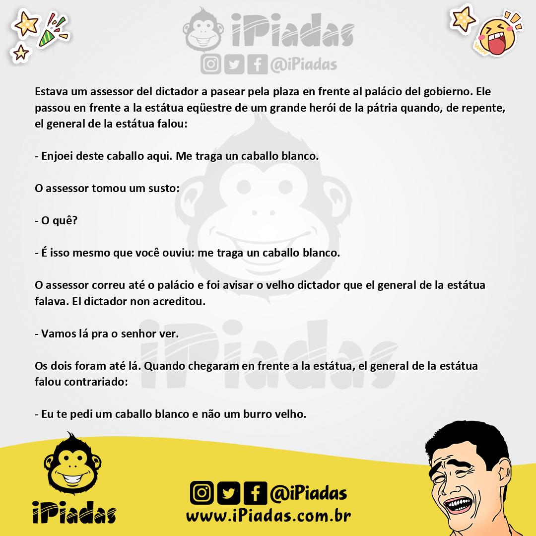 Ilustração da piada El caballo del general no iPiadas
