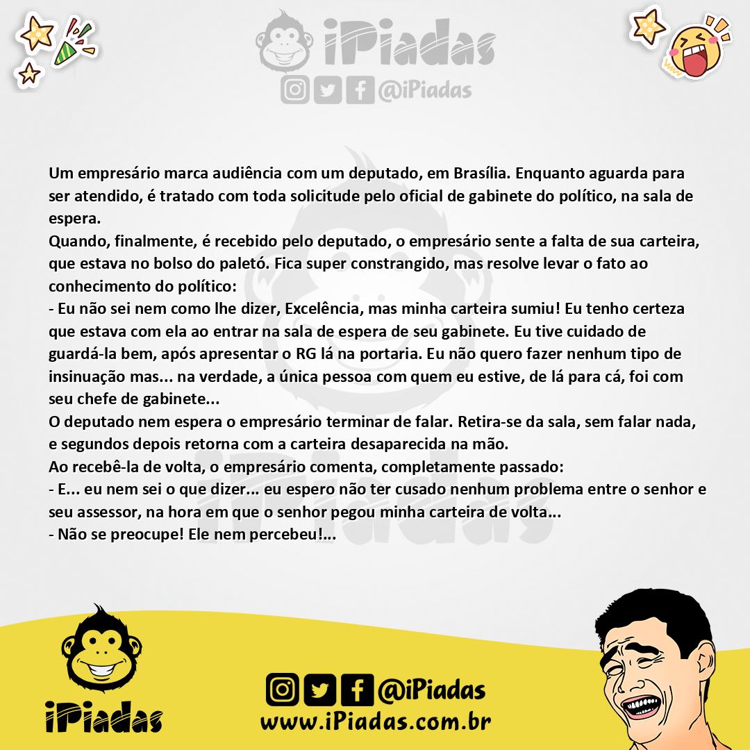 Ilustração da piada Empresário e o deputado no iPiadas