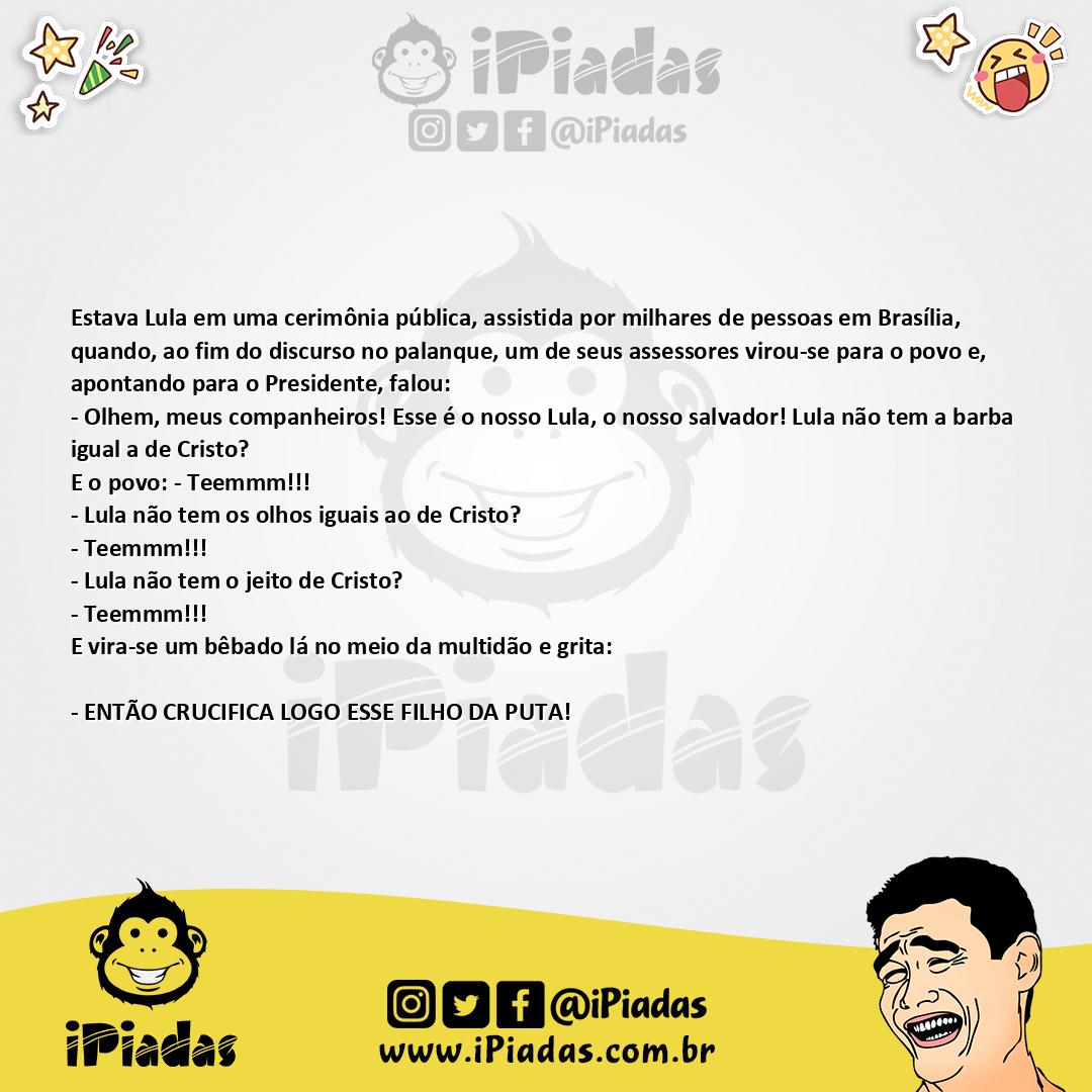 Ilustração da piada Lula e Cristo no iPiadas