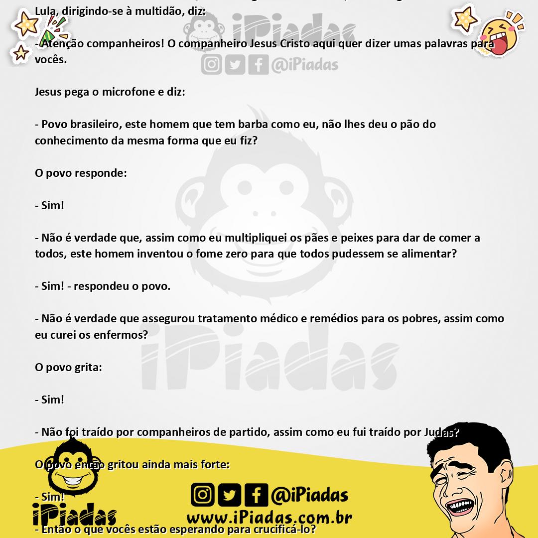 Ilustração da piada Lula e Jesus no iPiadas