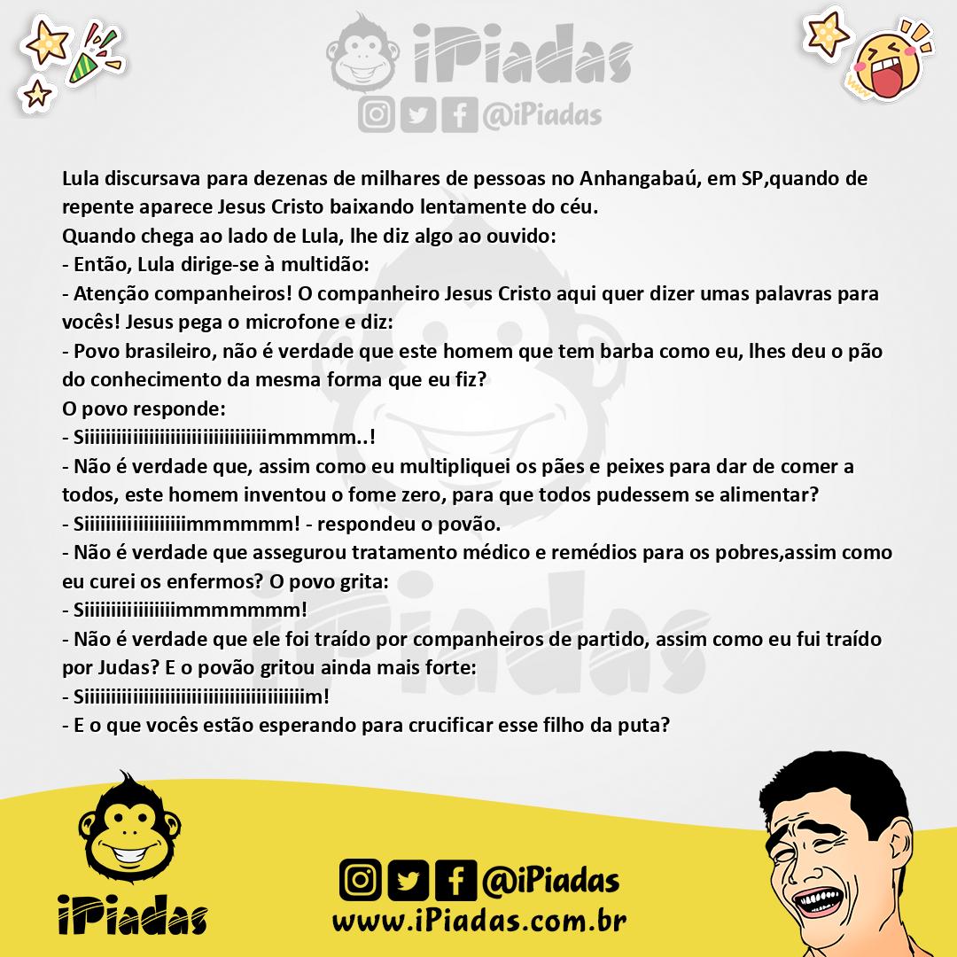 Ilustração da piada LULA E JESUS CRISTO no iPiadas