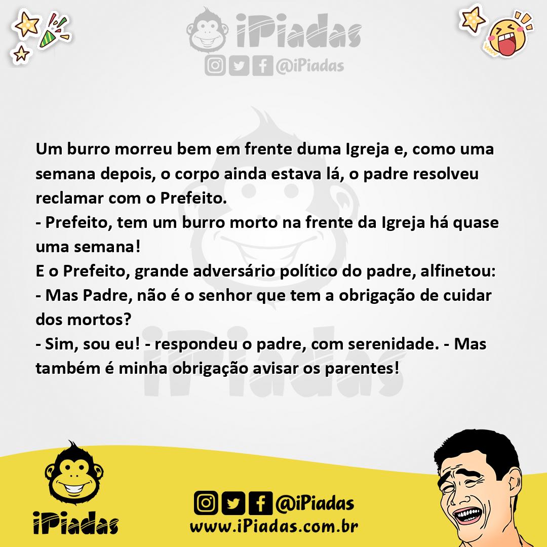 Ilustração da piada O burro morto no iPiadas