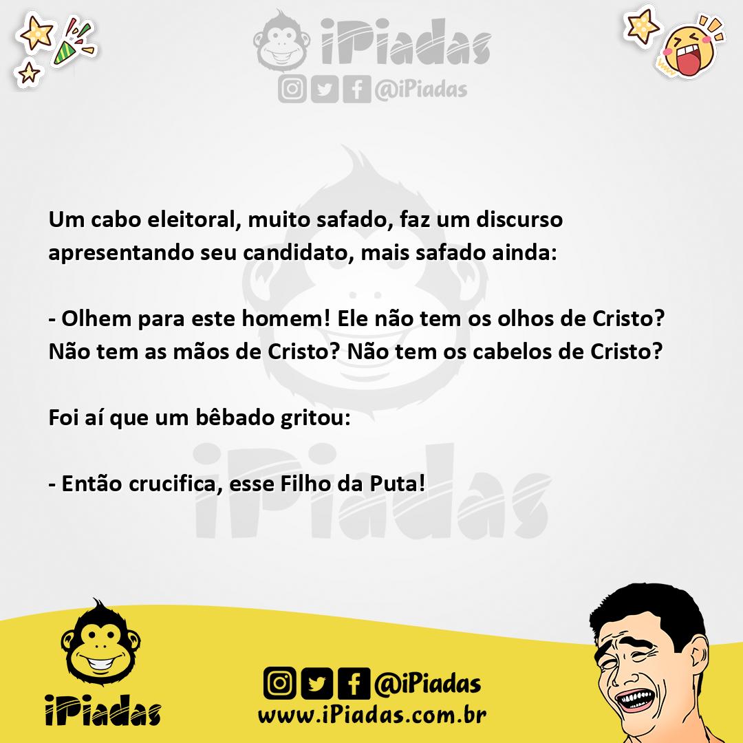 Ilustração da piada O Cristo Político no iPiadas
