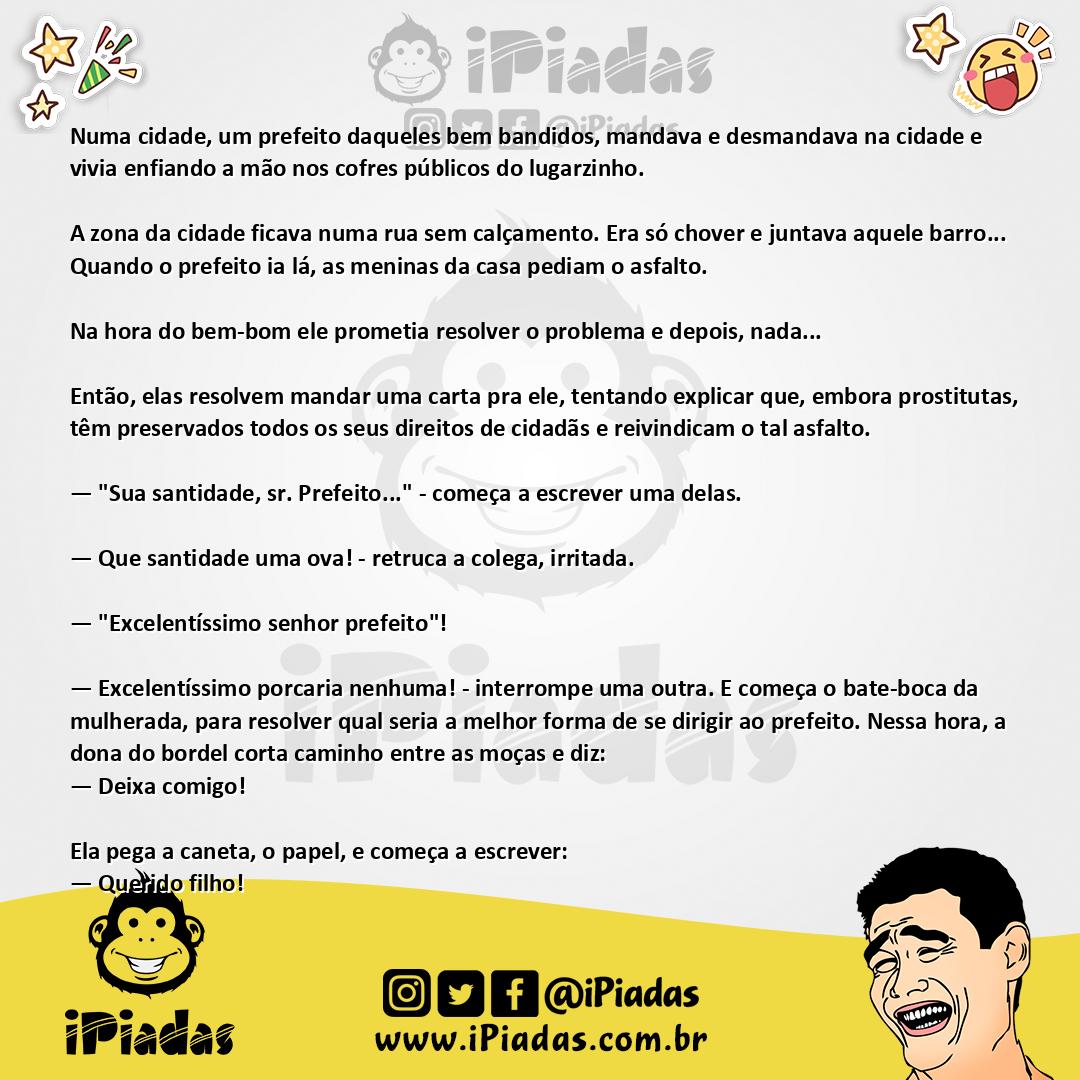 Ilustração da piada O Prefeito e a Zona no iPiadas