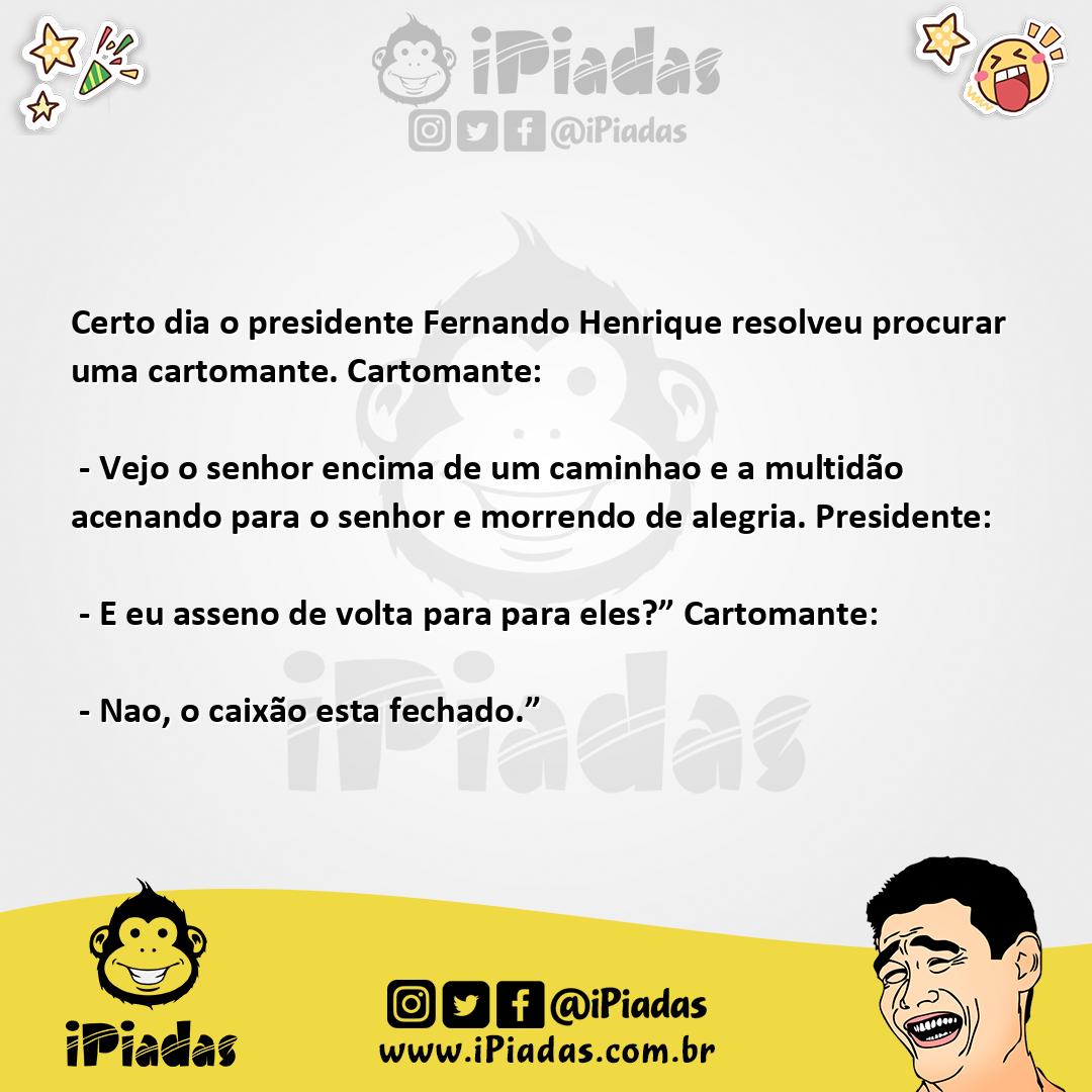 Ilustração da piada O presidente e a cartomante no iPiadas