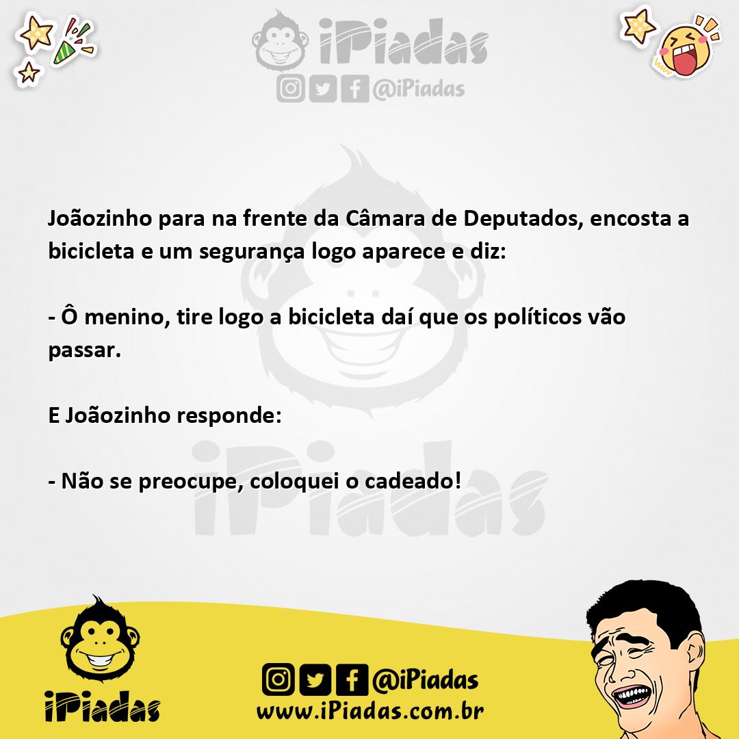 Ilustração da piada Parando a Bicicleta no iPiadas