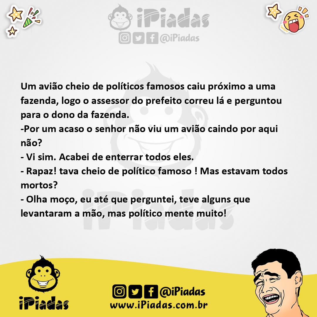 Ilustração da piada Político mente muito no iPiadas