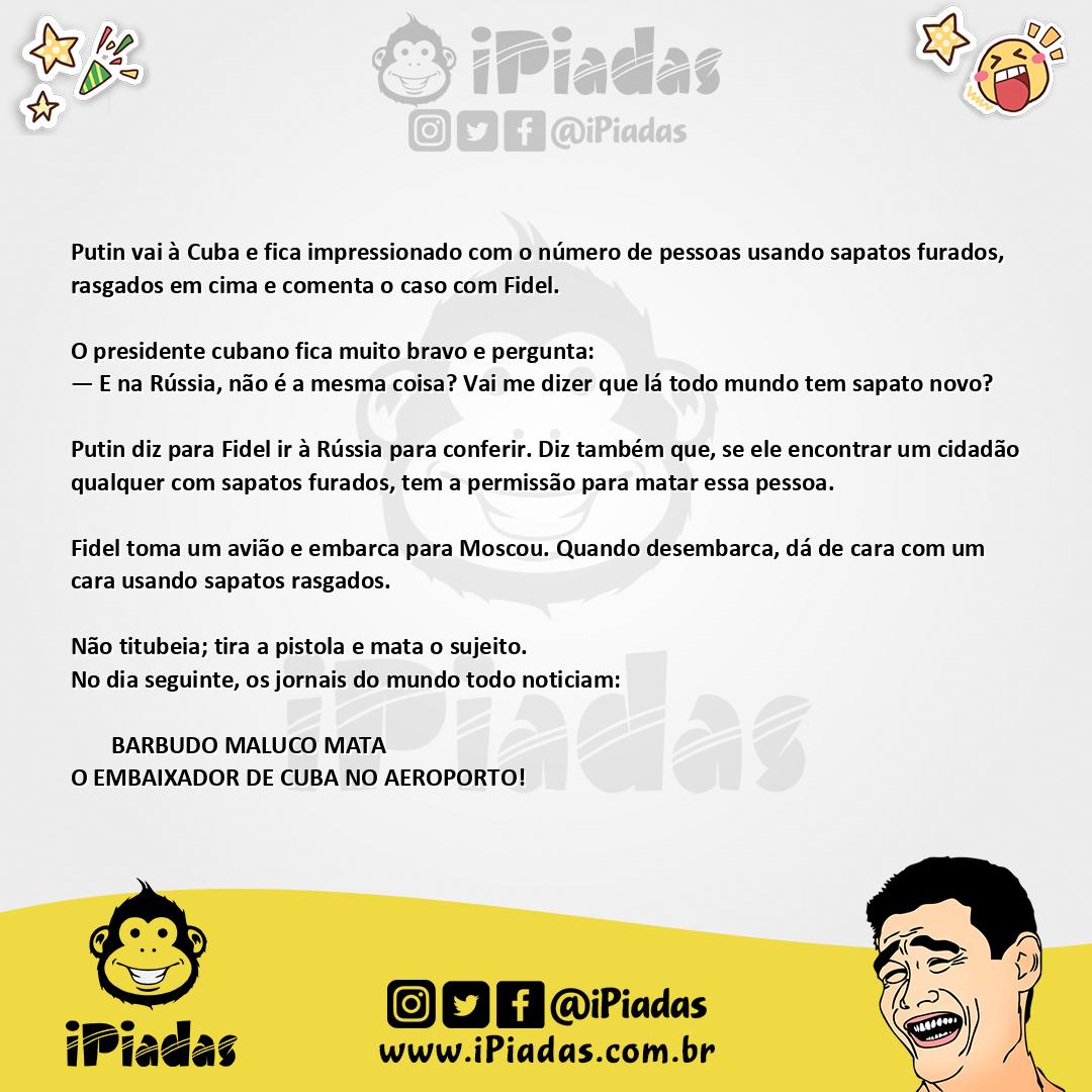 Ilustração da piada Putin e Fidel no iPiadas