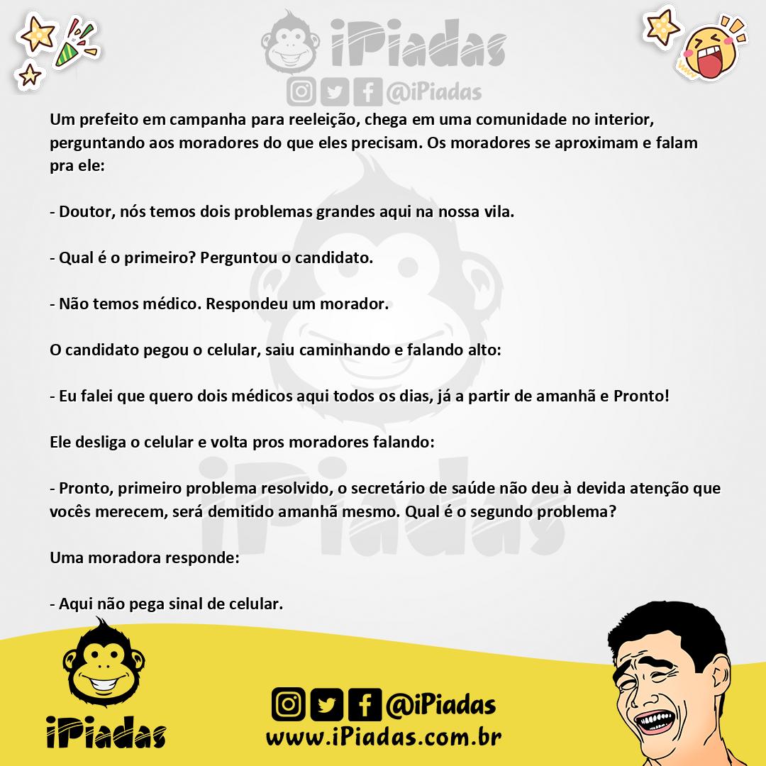 Ilustração da piada Tentando a reeleição no iPiadas