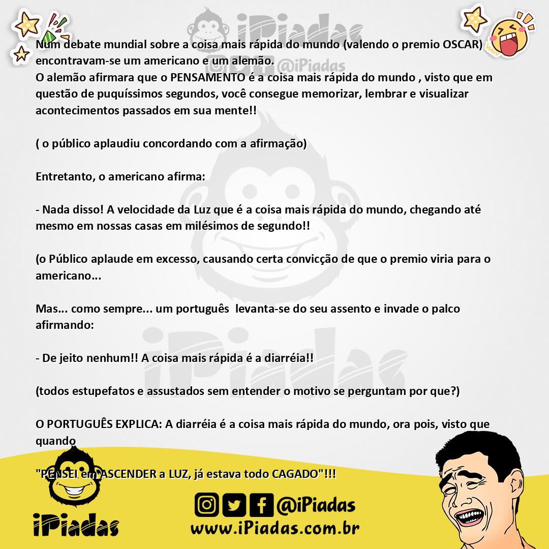 Ilustração da piada A Coisa Mais Rápida Do Mundo no iPiadas