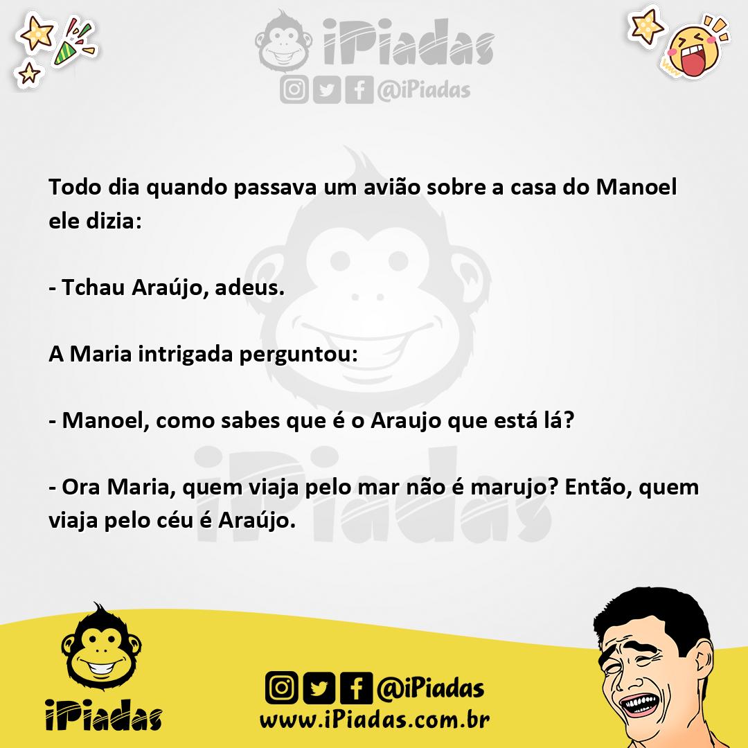 Ilustração da piada Adeus Para o Avião no iPiadas