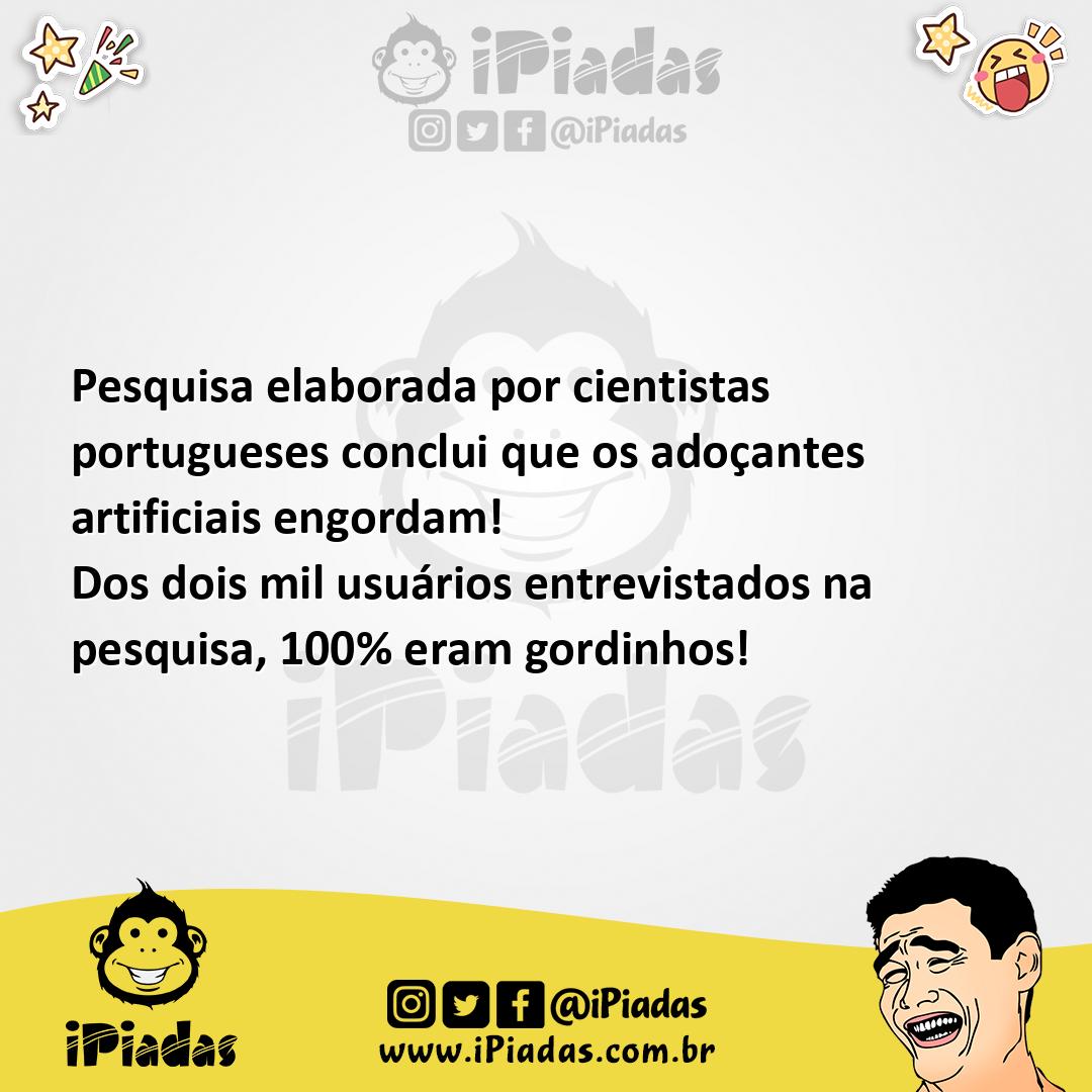 Ilustração da piada Adoçantes artificiais no iPiadas