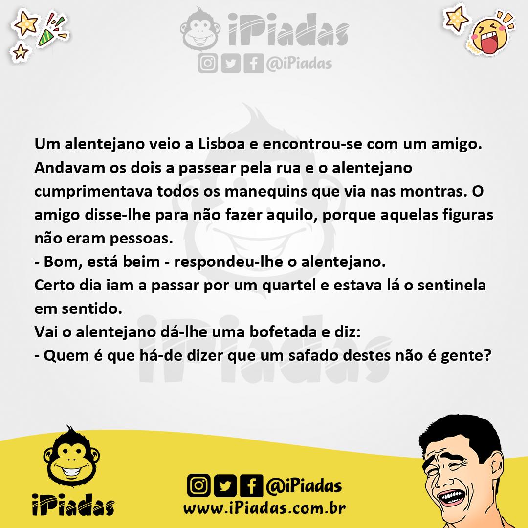 Ilustração da piada Alentejano em Lisboa no iPiadas