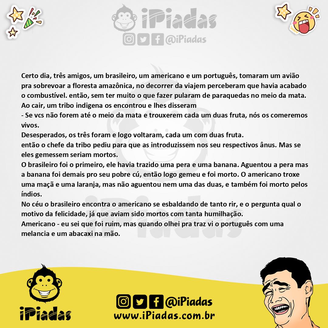 Ilustração da piada AS FRUTAS DO PURTUGUÊS no iPiadas