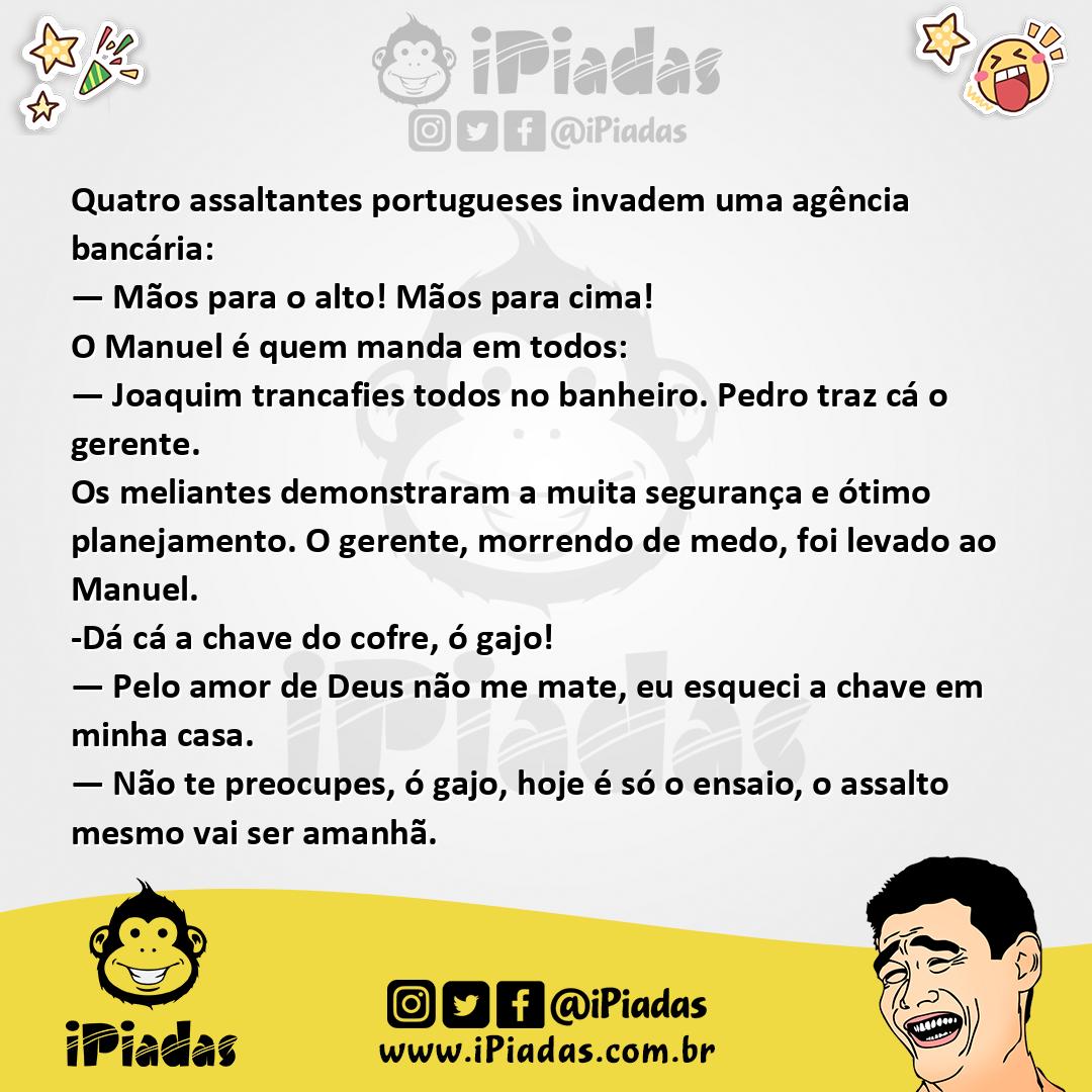 Ilustração da piada Assalto ao Banco no iPiadas