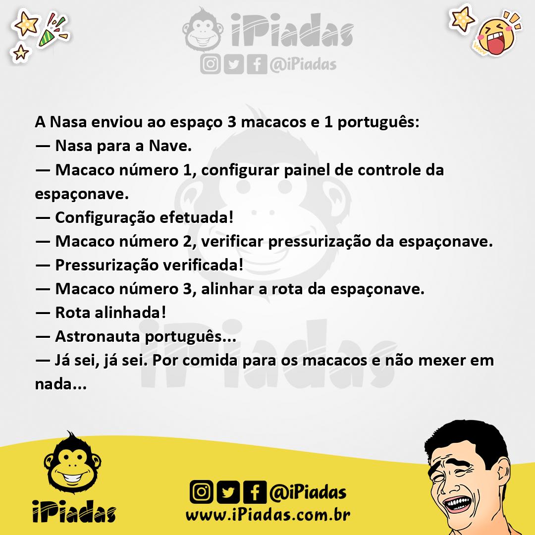 Ilustração da piada Astronauta Português no iPiadas