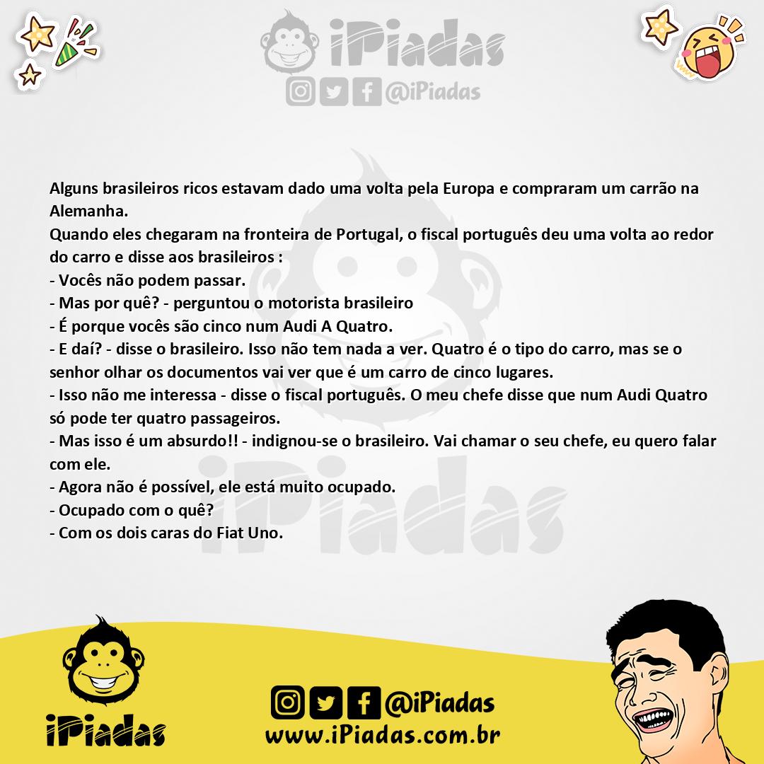 Ilustração da piada Audi A Quatro no iPiadas
