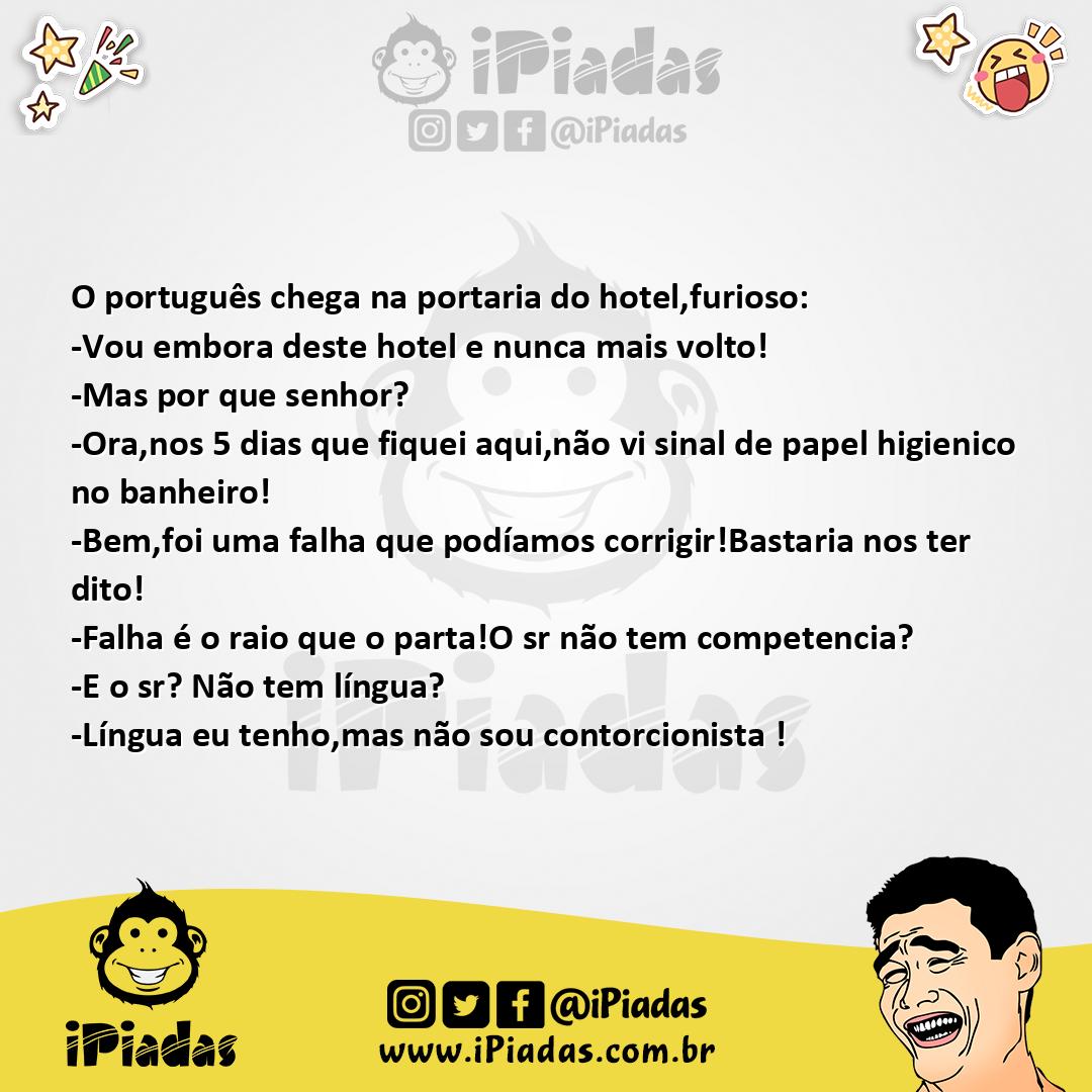 Ilustração da piada Bate boca no hotel no iPiadas