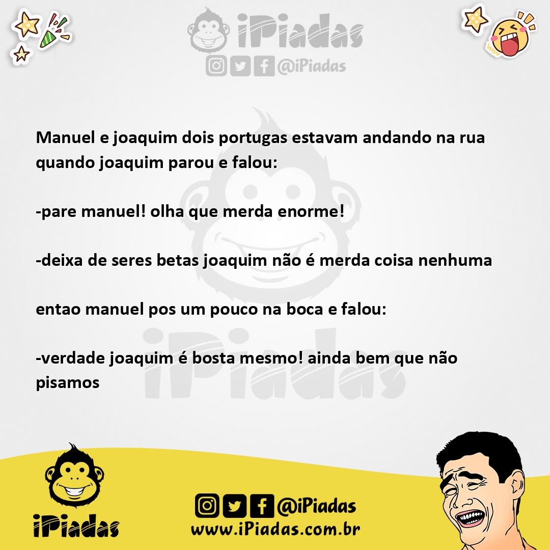 Ilustração da piada Bosta na rua no iPiadas