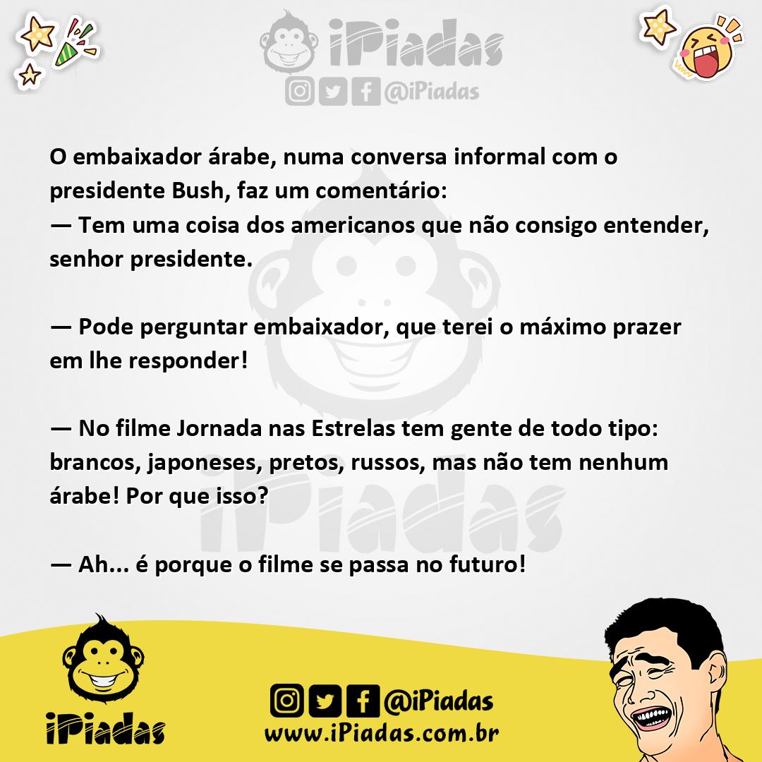Ilustração da piada Bush, o Diplomata no iPiadas