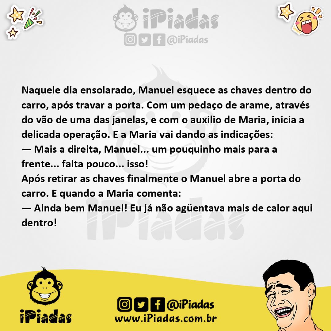 Ilustração da piada Chaves do Carro no iPiadas