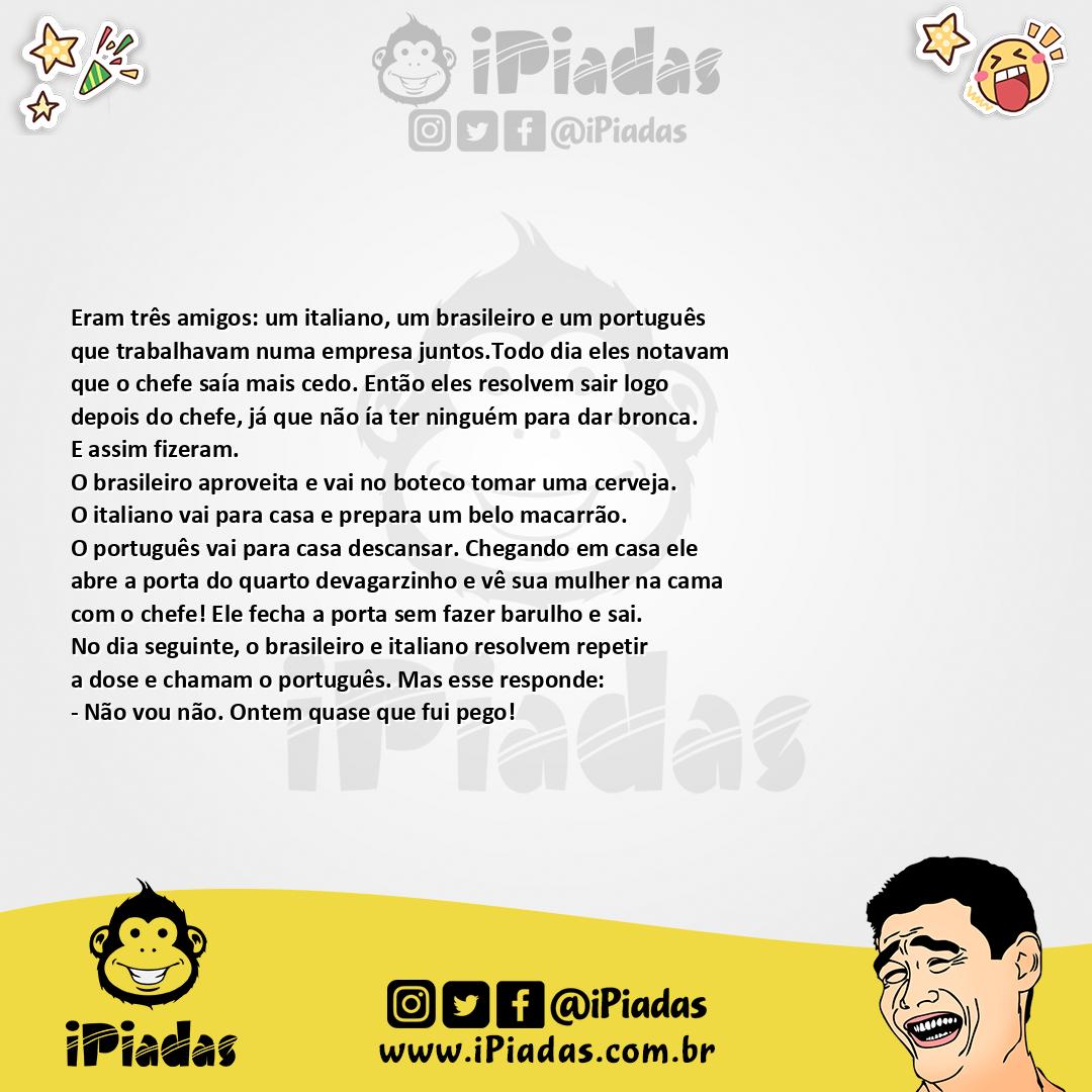Ilustração da piada Chefe do português no iPiadas