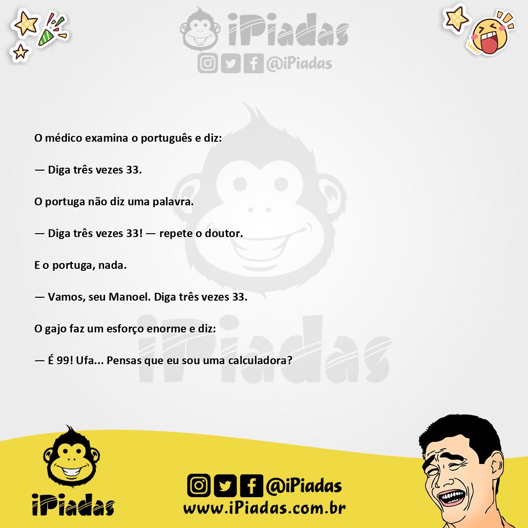 Ilustração da piada Diga 33 no iPiadas
