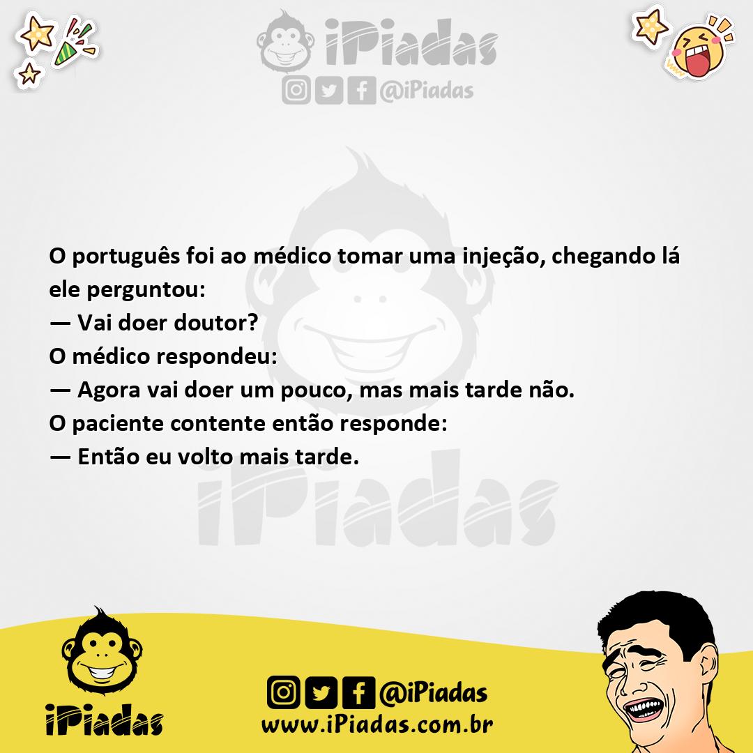 Ilustração da piada Dor da Injeção no iPiadas