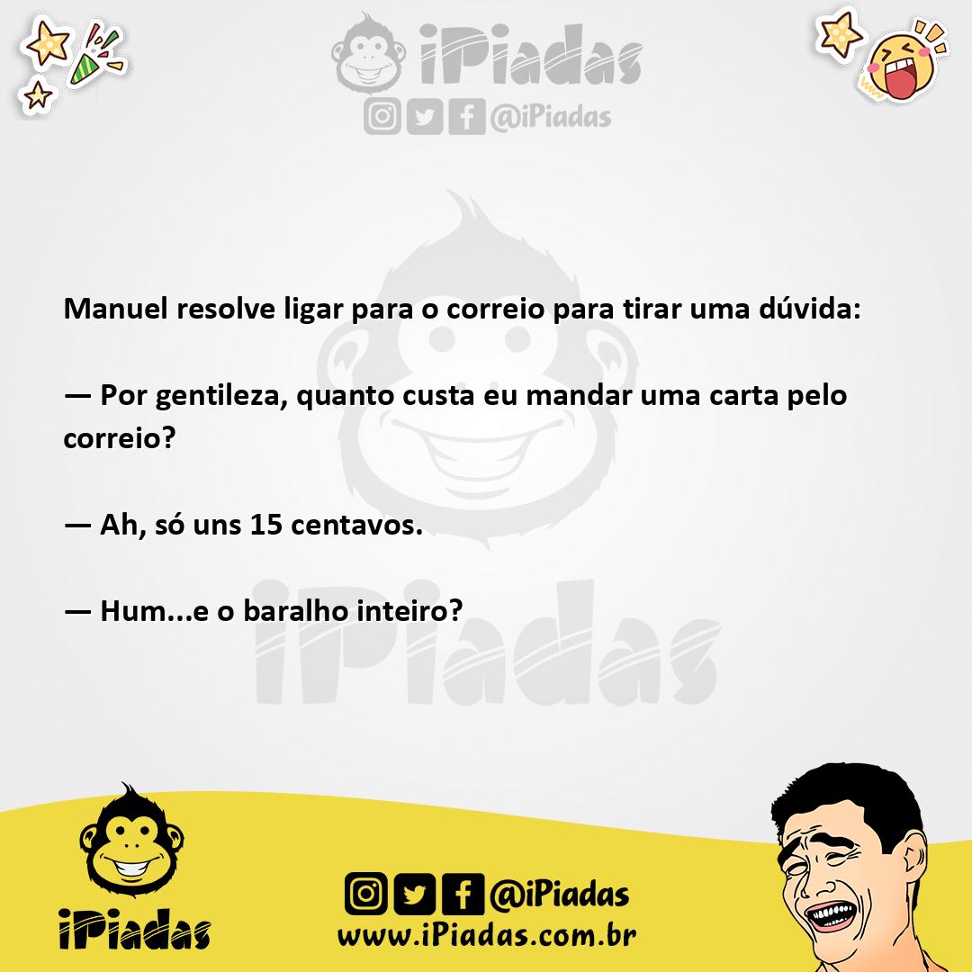 Ilustração da piada Dúvida postal no iPiadas