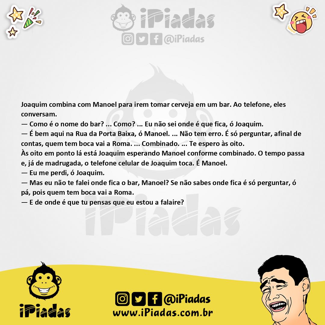 Ilustração da piada Endereço do Bar no iPiadas