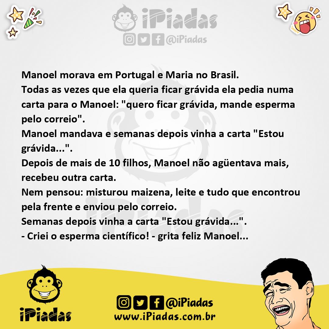 Ilustração da piada Esperma Por Correios no iPiadas