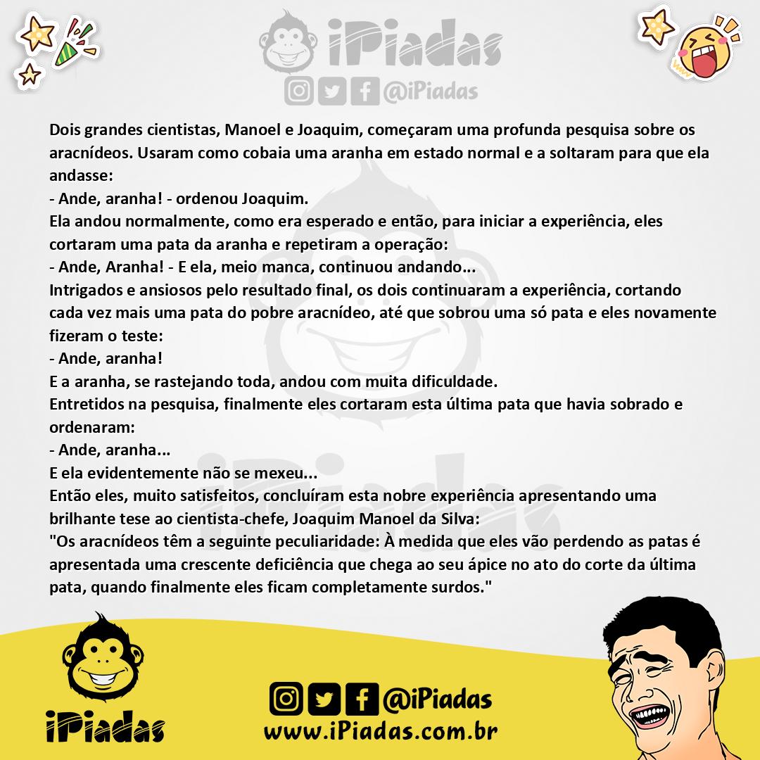 Ilustração da piada Experimento científico no iPiadas