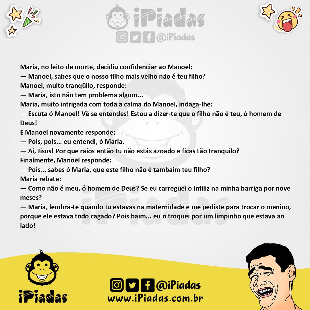 Ilustração da piada Filho do Português no iPiadas