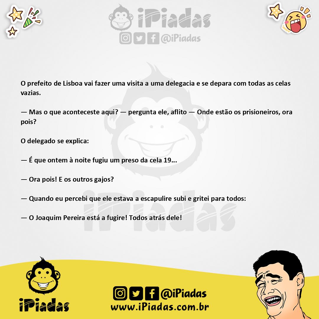 Ilustração da piada Fuga em Lisboa no iPiadas