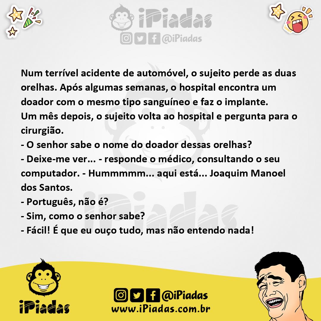 Ilustração da piada Implante de orelhas no iPiadas