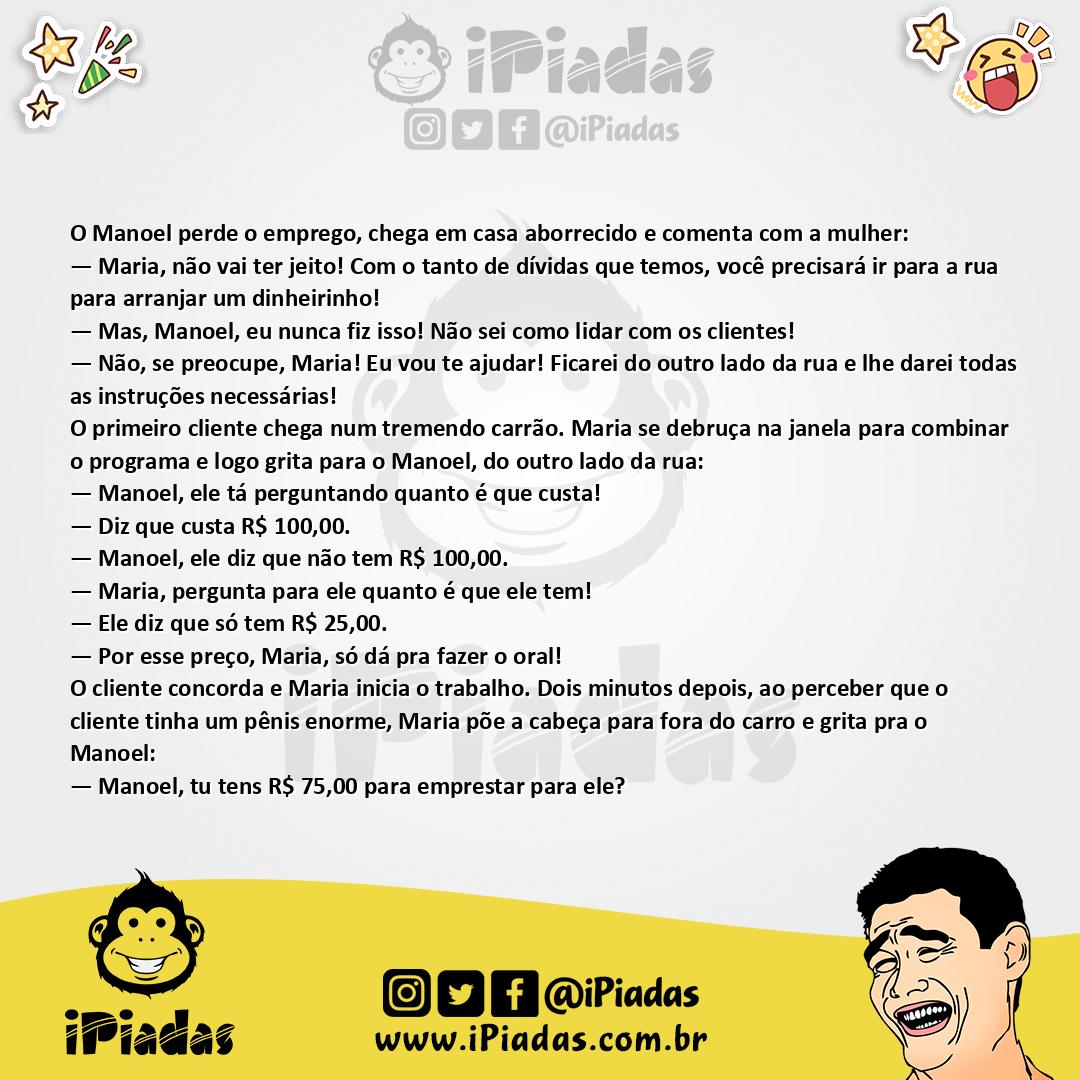 Ilustração da piada Manoel Desempregado no iPiadas
