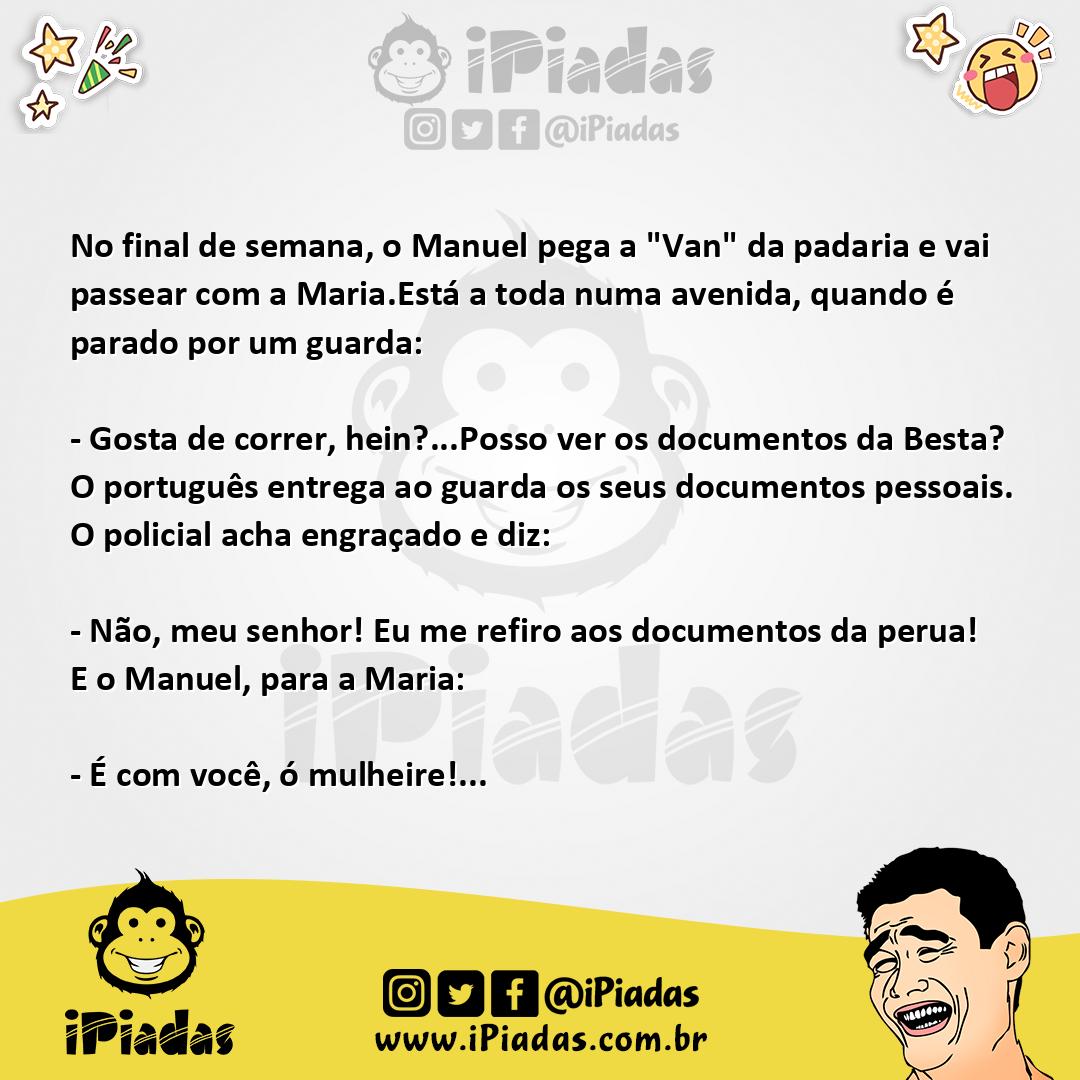 Ilustração da piada Manuel no transito no iPiadas