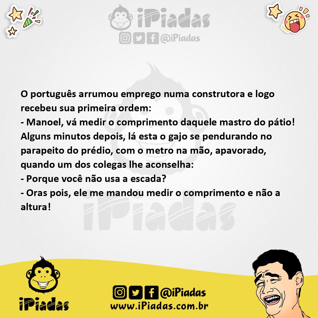 Ilustração da piada Medir O Comprimento no iPiadas