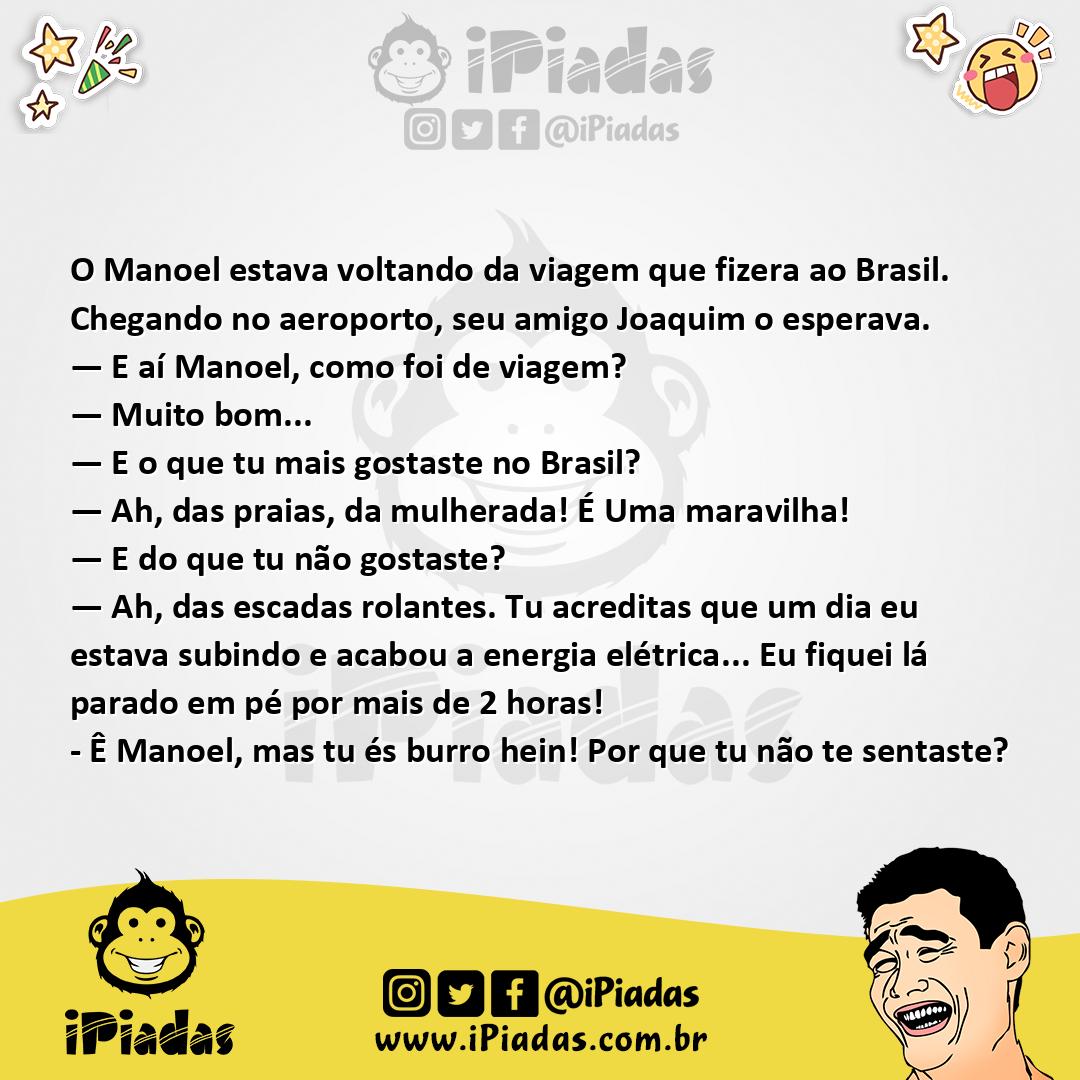 Ilustração da piada Não Gostou Na Viagem no iPiadas