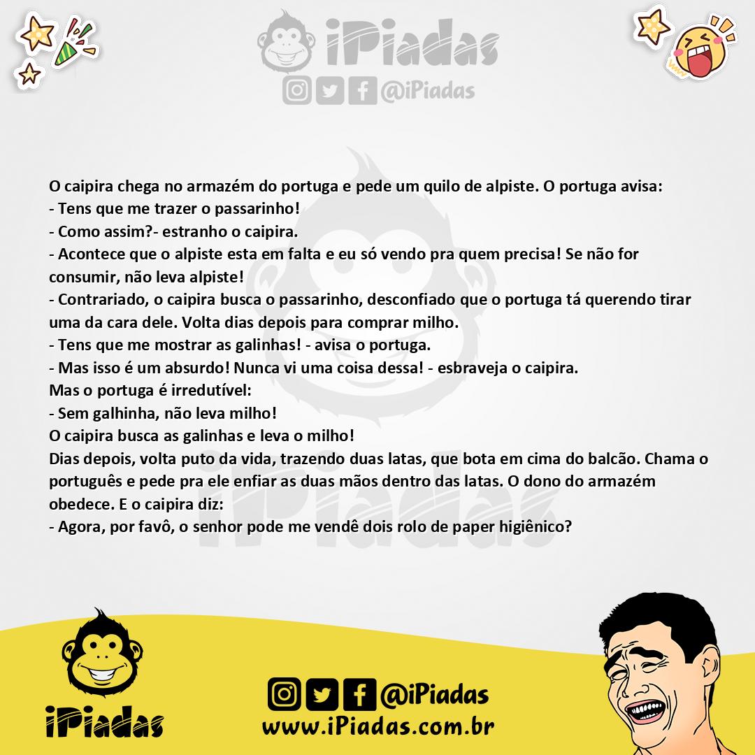 Ilustração da piada O Caipira e o Portuga no iPiadas