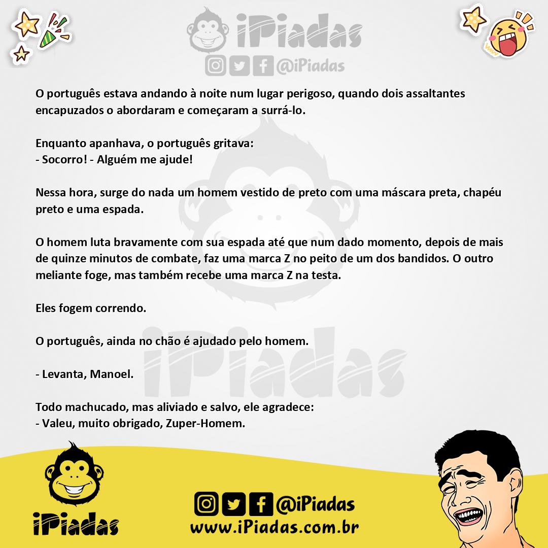 Ilustração da piada O Herói no iPiadas
