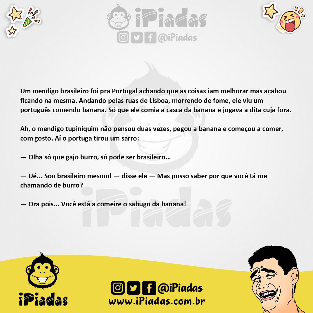 Ilustração da piada O português banana no iPiadas