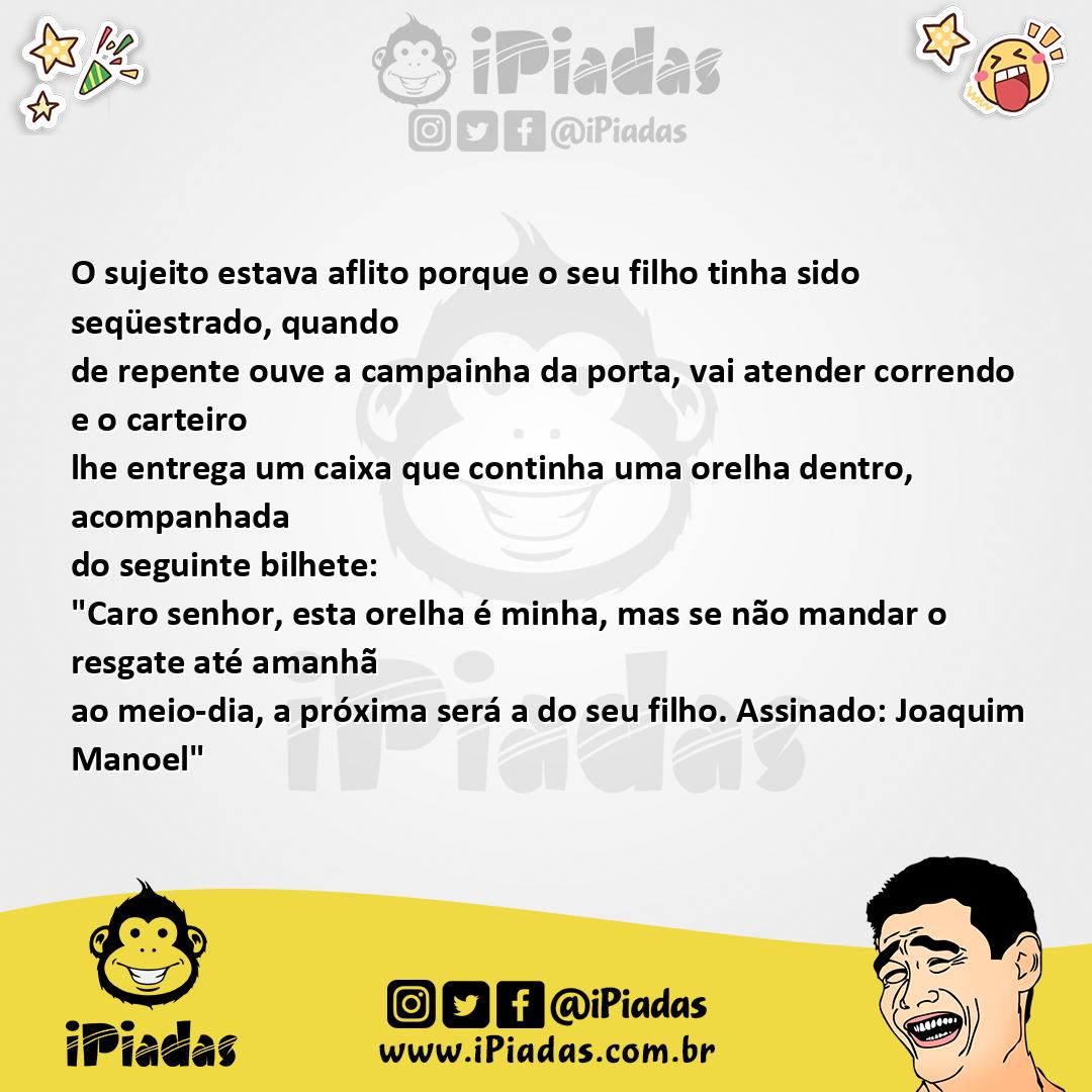 Ilustração da piada O Sequestrador no iPiadas