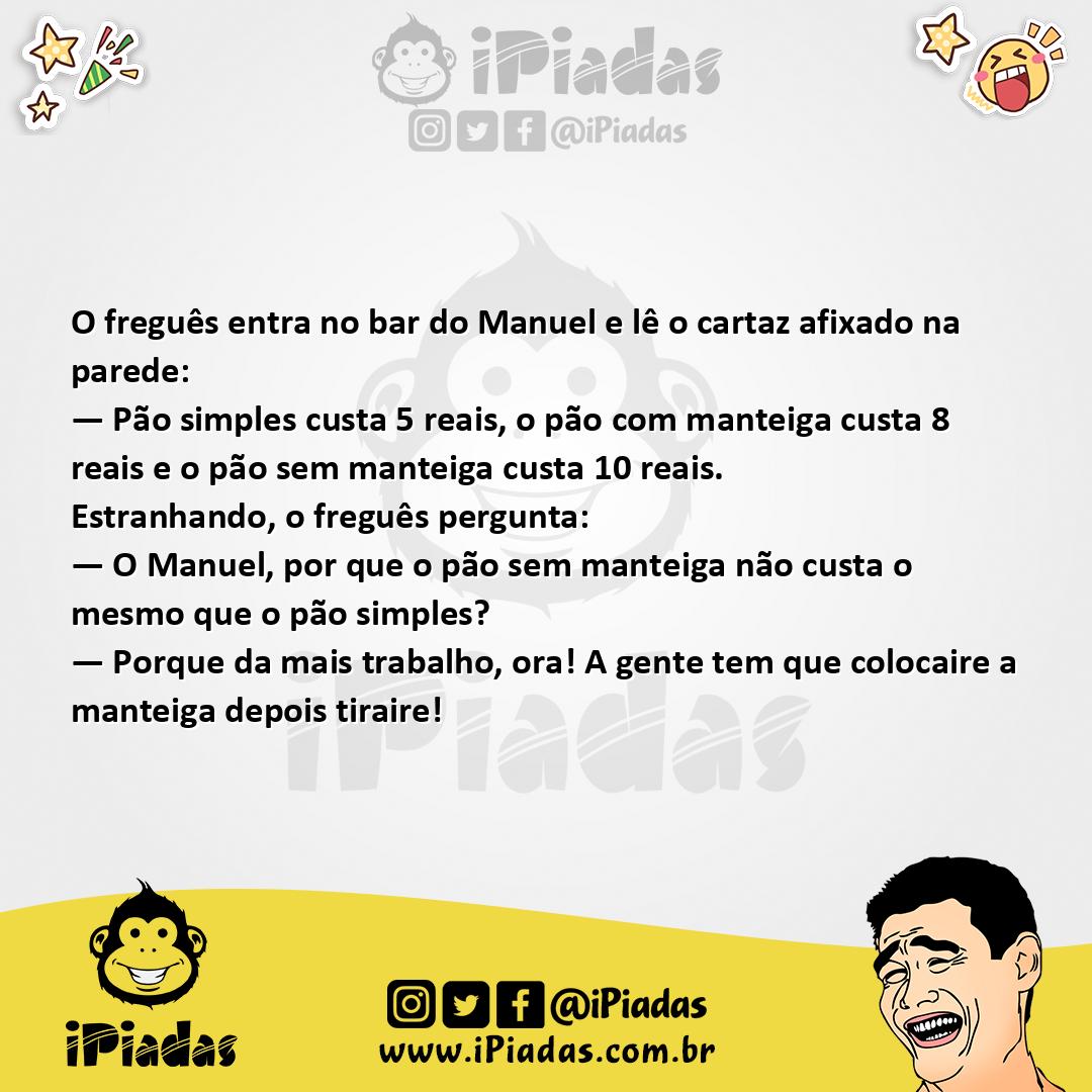 Ilustração da piada Pão Sem Manteiga no iPiadas
