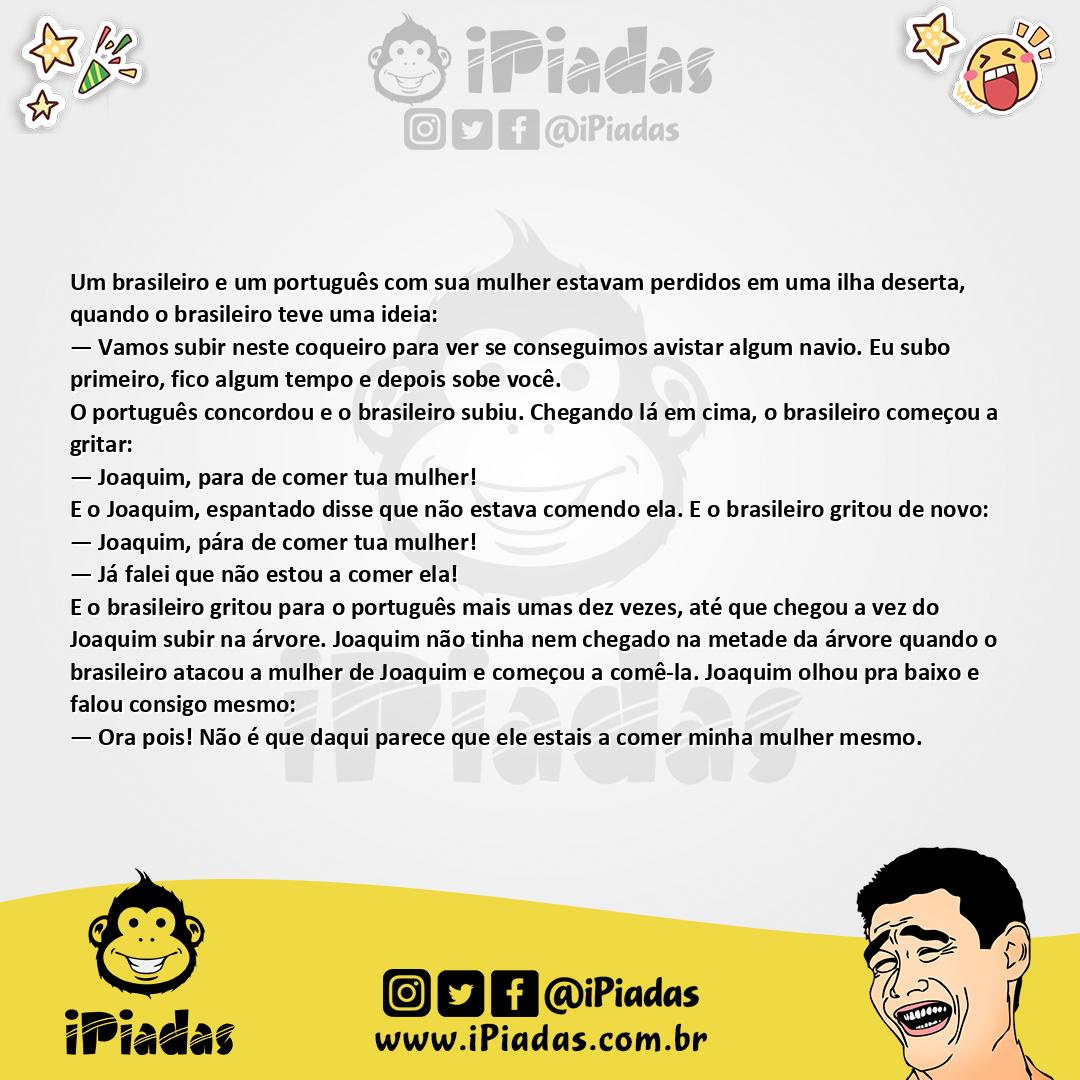 Ilustração da piada Pare de Comer Sua Mulher no iPiadas