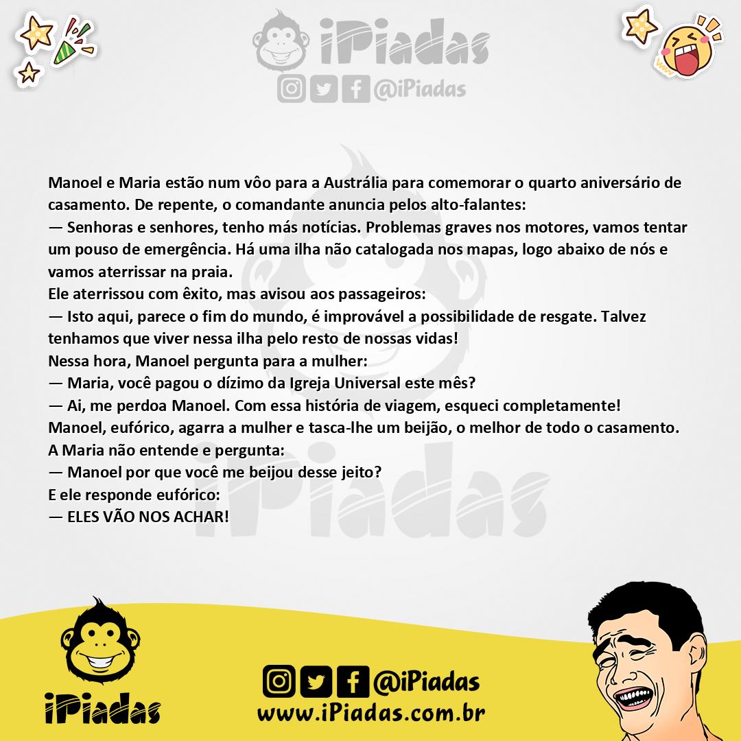 Ilustração da piada Perdidos em uma Ilha no iPiadas