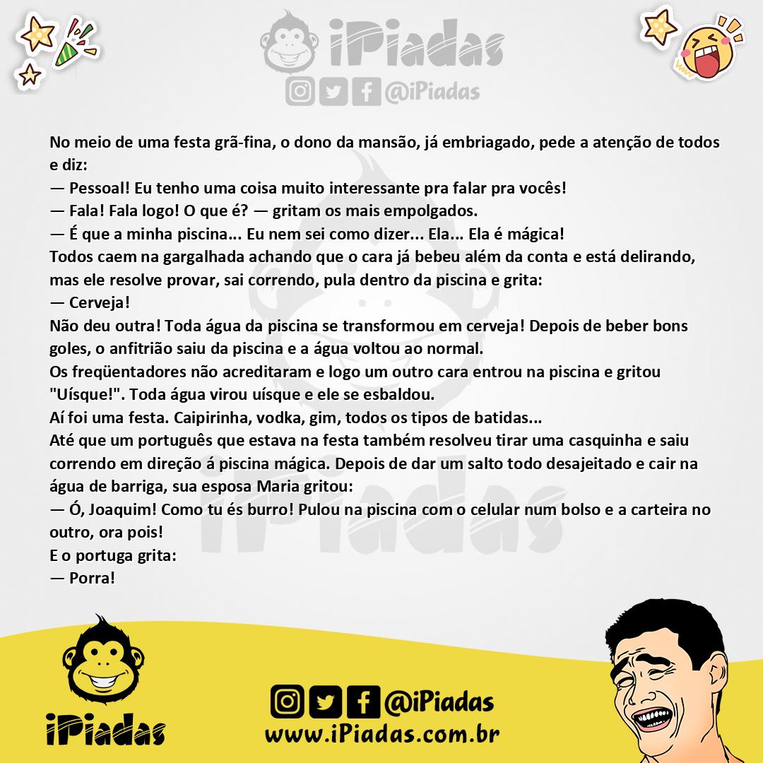 Ilustração da piada Piscina Mágica no iPiadas