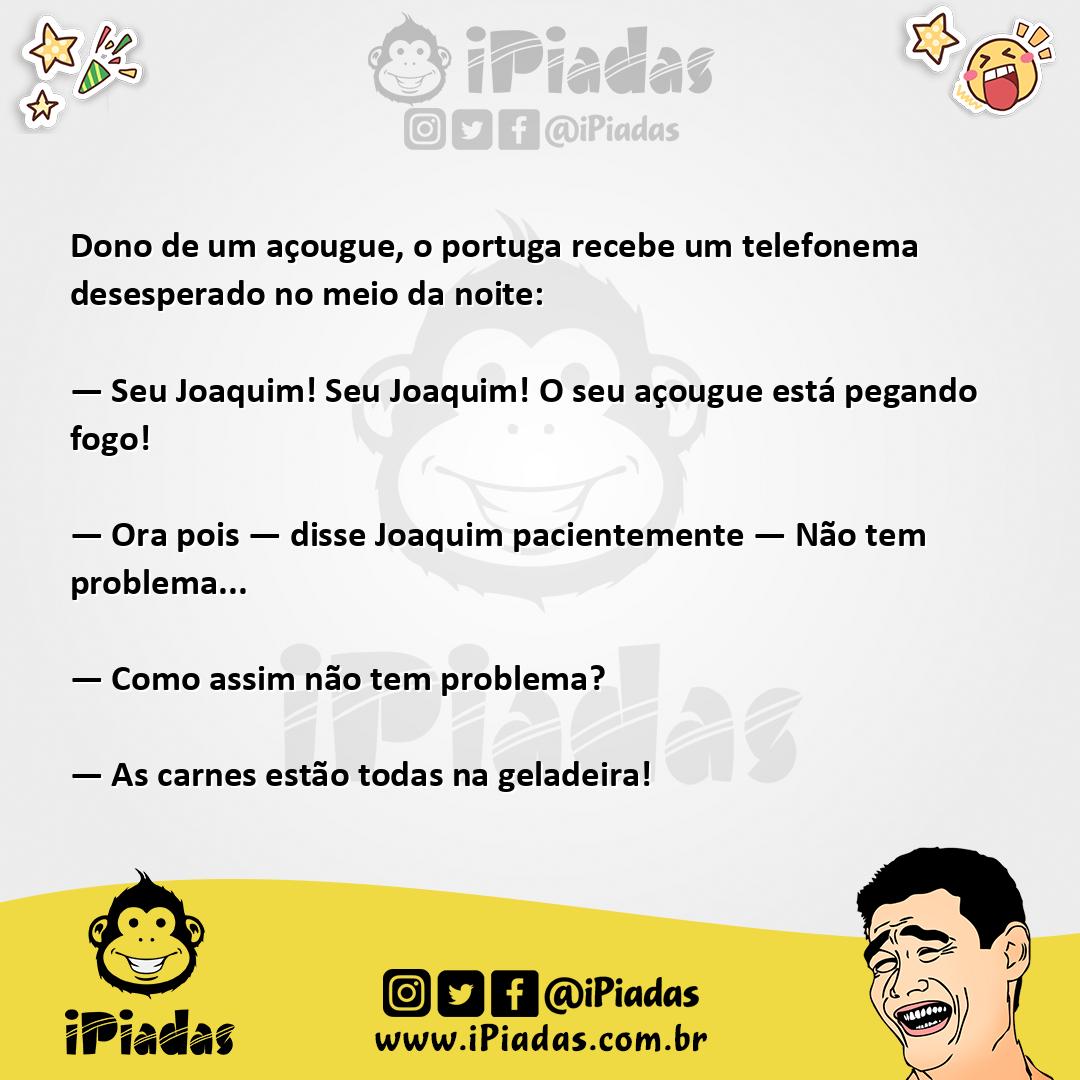 Ilustração da piada Portuga açogueiro no iPiadas
