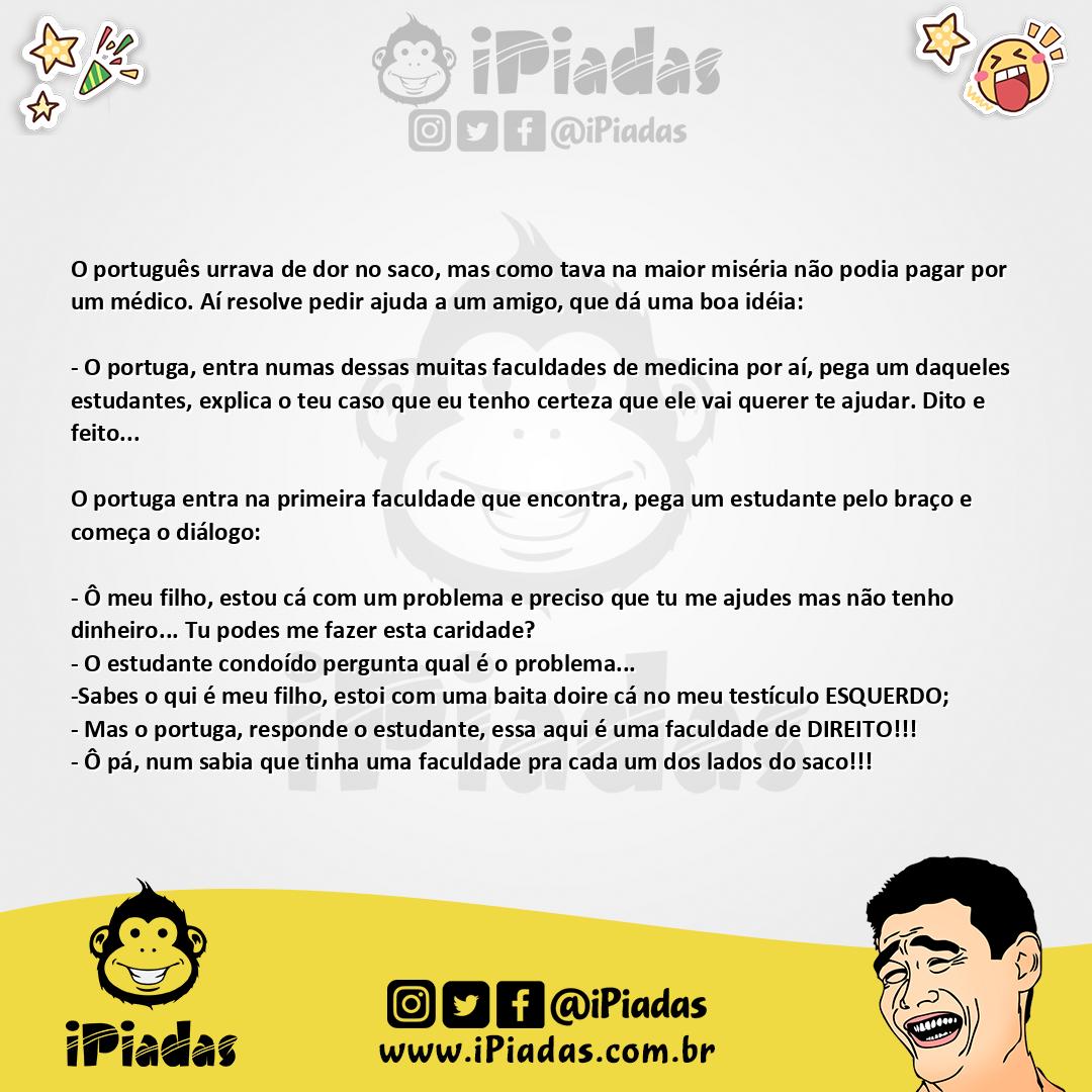 Ilustração da piada Portuga adoentado no iPiadas