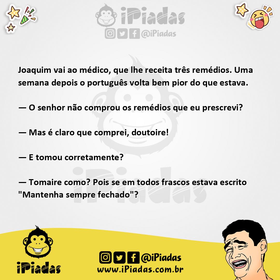 Ilustração da piada Portuga doente no iPiadas